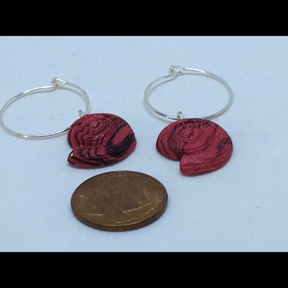 Unique Handmade Polymer Clay Shell Drop Earrings - Picture 6 of 6